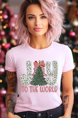 US3001-E3213 Joy to the World Graphic Tee $12.5
