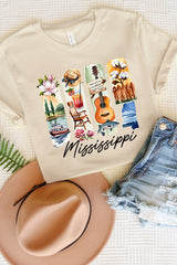 US3001-E3061MS Mississippi State Brushstroke Graphic Tee $12.5