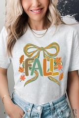 US3001P-E3121 Fall Brushstroke Bow Graphic Plus Tee $16