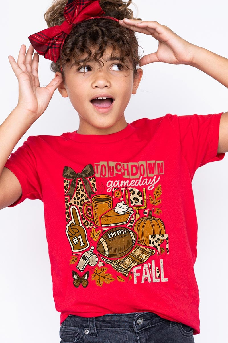 US3001Y-E3134Z Fall Football Collage Kids Graphic Tee $11