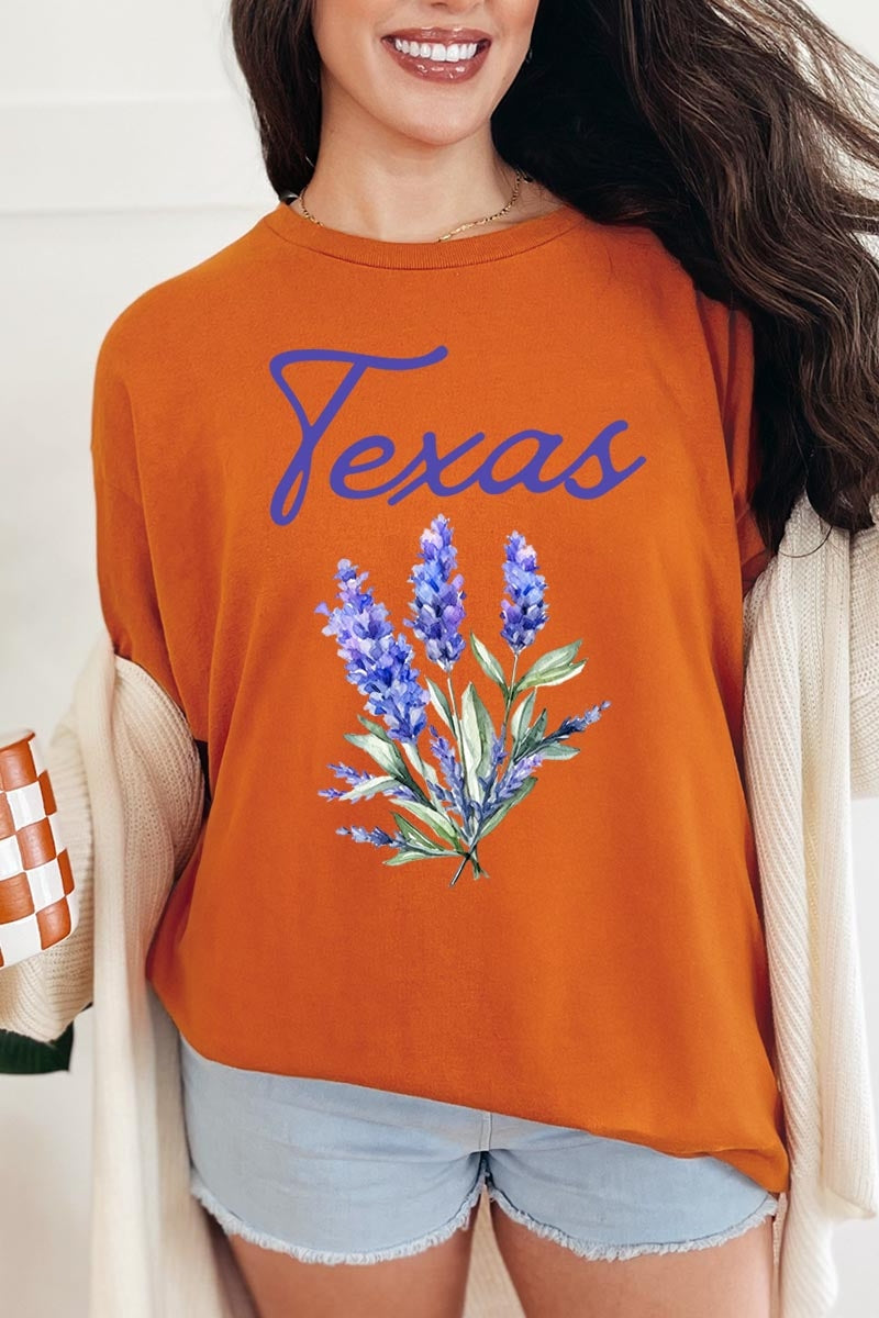 5000-E3060 Texas Bluebonnet Graphic Heavy Cotton Tee $9