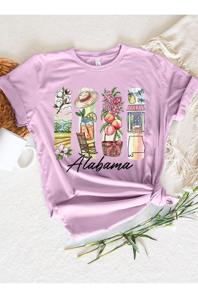 US3001P-E3061AL Alabama State Brushstroke Graphic Plus Tee $16