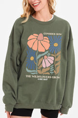 UL180-E3067 Consider the Wildflowers Graphic Sweatshirt $20