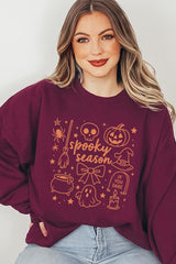 UL180-E3141 Halloween Doodle Graphic Sweatshirt $20