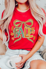 US3001P-E3121 Fall Brushstroke Bow Graphic Plus Tee $16